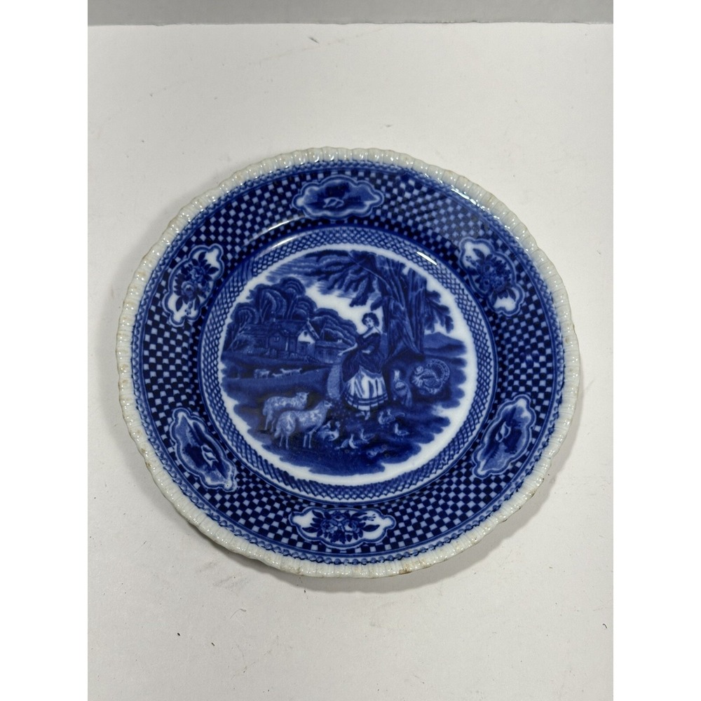 Flow Blue Adams Ironstone 9" Plate ~ W. Adams & Co. Made in England Vintage RARE